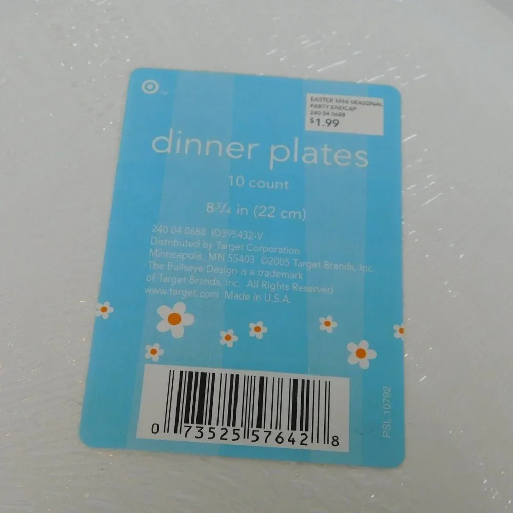 4 Pkgs Easter Holiday Paper Plates Dinner Snack Bunny Rabbit Carrot NIP Check